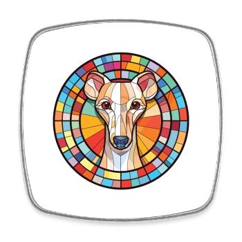 Whippet Dog Breed Colorful Watercolor Illustration - Square fridge magnet - white - Front