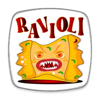HALLOWEEN COSTUMES RAVIOLI - Square fridge magnet - white - Front