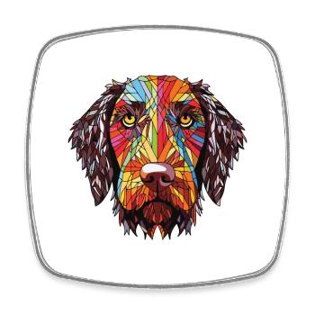 German Wirehaired Pointer Dog Breed Watercolor - Square fridge magnet - white - Front