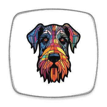 Riesenschnauzer Hunderasse Aquarell Illustration - Viereckiger Kühlschrankmagnet - Weiß - Vorne