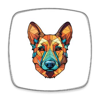 Berger géorgien chien race aquarelle colorée - Magnet carré - blanc - Devant