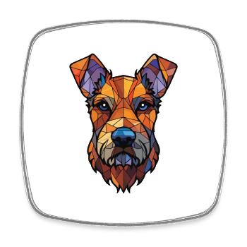 Deutscher Jagdterrier Hunderasse Aquarellglas - Viereckiger Kühlschrankmagnet - Weiß - Vorne