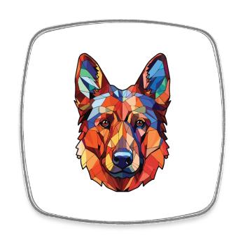 Garafian Shepherd Dog race aquarelle colorée - Magnet carré - blanc - Devant