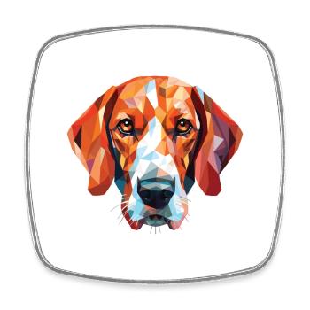 Englische Foxhound-Hunderasse Aquarell-Illustration - Viereckiger Kühlschrankmagnet - Weiß - Vorne