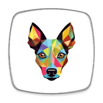 Englisch Spielzeugterrier Hunderasse buntes Aquarell - Viereckiger Kühlschrankmagnet - Weiß - Vorne