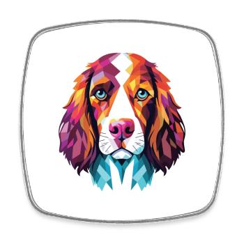 English Springer Spaniel Hunderasse Aquarell - Viereckiger Kühlschrankmagnet - Weiß - Vorne