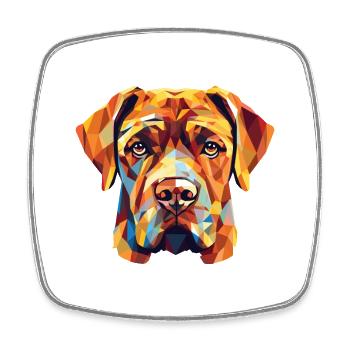 Bordeauxdogge Hunderasse buntes Aquarell - Viereckiger Kühlschrankmagnet - Weiß - Vorne