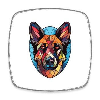 Deutscher Wachtelhund Hunderasse Aquarellglas - Viereckiger Kühlschrankmagnet - Weiß - Vorne