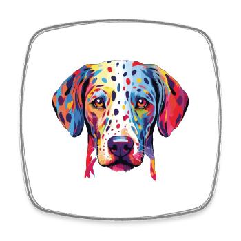 Dalmatinische Hunderasse Aquarellglas-Illustration - Viereckiger Kühlschrankmagnet - Weiß - Vorne