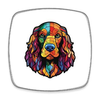 Anglais Cocker Épagneul chien race aquarelle verre - Magnet carré - blanc - Devant