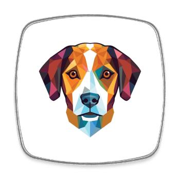 Danois suédois chien race chien aquarelle verre - Magnet carré - blanc - Devant
