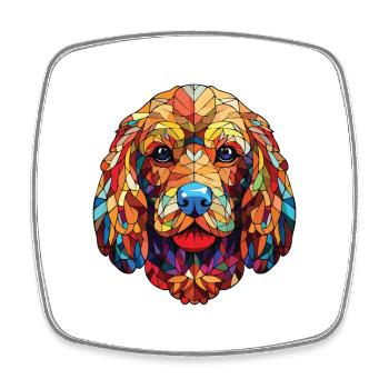 Cockapoo chien race aquarelle verre Illustration - Magnet carré - blanc - Devant