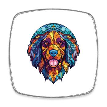 Chippiparai Dog Breed Watercolor Illustration - Square fridge magnet - white - Front