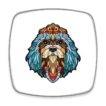 Chinese Imperial Dog Breed Watercolor Illustration - Square fridge magnet - white - Front