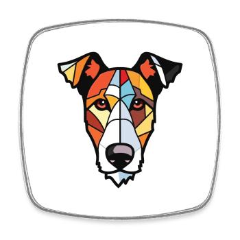 Chilean Fox Terrier Dog Breed Colorful Watercolor - Square fridge magnet - white - Front