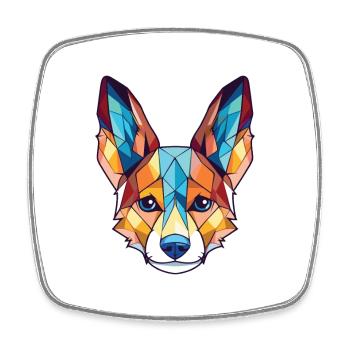 Corgi chien race coloré aquarelle illustration - Magnet carré - blanc - Devant
