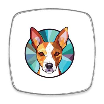 Basenji Hunderasse Bunte Aquarell-Illustration - Viereckiger Kühlschrankmagnet - Weiß - Vorne
