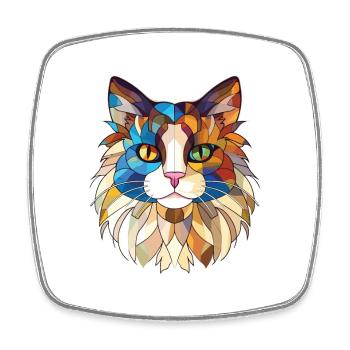 Ragdoll Cat Breed Illustration aquarelle colorée - Magnet carré - blanc - Devant