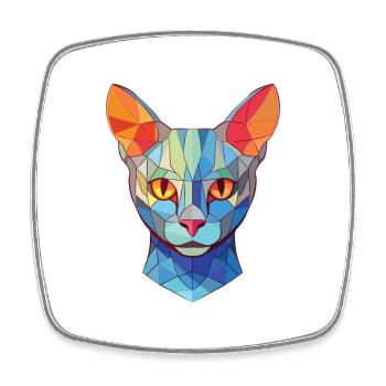 Illustration d’aquarelle colorée de chat bleu russe - Magnet carré - blanc - Devant