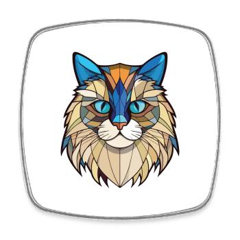 Ragdoll Cat Breed Illustration aquarelle colorée - Magnet carré - blanc - Devant