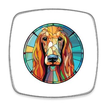 Afghan Hound Dog Breed Watercolor Illustration - Square fridge magnet - white - Front