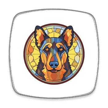Beauceron Hunderasse Aquarell Glas Illustration - Viereckiger Kühlschrankmagnet - Weiß - Vorne