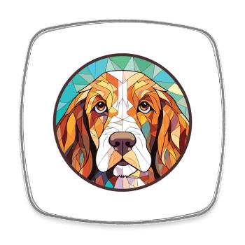 Basset Griffon Vendeen Petit Dog Rasse Aquarell - Viereckiger Kühlschrankmagnet - Weiß - Vorne
