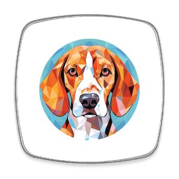 American Foxhound Hunderasse buntes Aquarell - Viereckiger Kühlschrankmagnet - Weiß - Vorne