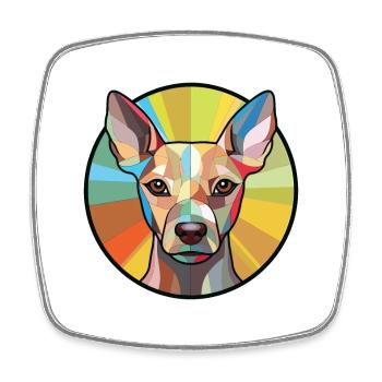 American Hairless Terrier Dog Breed Watercolor - Square fridge magnet - white - Front