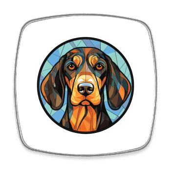 Österreichischer schwarz und brauner Hund Rasse Aquarell - Viereckiger Kühlschrankmagnet - Weiß - Vorne