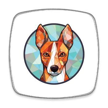 Basenji Hunderasse Bunte Aquarell-Illustration - Viereckiger Kühlschrankmagnet - Weiß - Vorne
