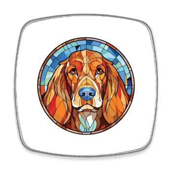 Basset Fauve De Bretagne Dog Breed Watercolor - Square fridge magnet - white - Front