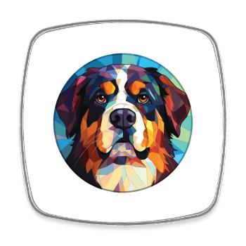 Berner Laufhund Hunderasse Aquarell Illustration - Viereckiger Kühlschrankmagnet - Weiß - Vorne