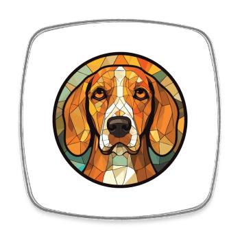Black And Tan Virginia Foxhound Dog Watercolor - Square fridge magnet - white - Front