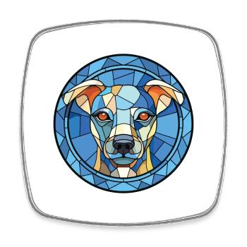 Blauer Paul Terrier Hunderasse buntes Aquarell - Viereckiger Kühlschrankmagnet - Weiß - Vorne