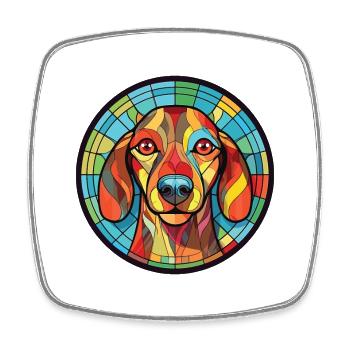 Brasilianische Hunderasse Aquarell Glas Illustration - Viereckiger Kühlschrankmagnet - Weiß - Vorne