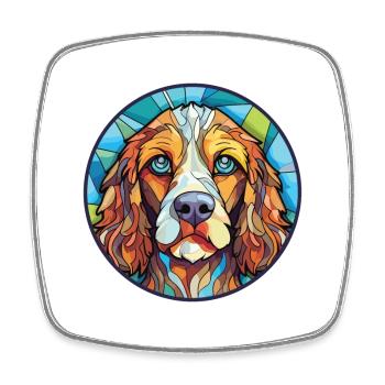 Brikett Griffon Vendeen Hunderasse Aquarellglas - Viereckiger Kühlschrankmagnet - Weiß - Vorne