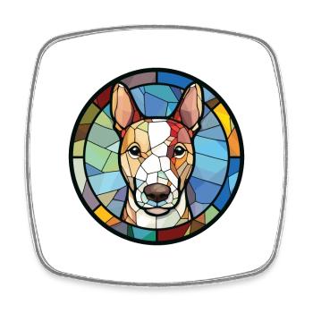 Bullterrier Miniatur Hunderasse Aquarellglas - Viereckiger Kühlschrankmagnet - Weiß - Vorne
