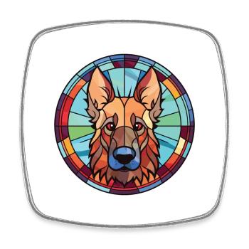 Berger belge Tervuren chien race aquarelle - Magnet carré - blanc - Devant