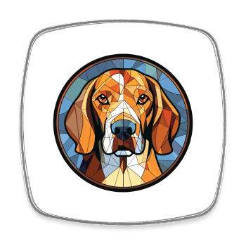 Black And Tan Virginia Foxhound Dog Watercolor - Square fridge magnet - white - Front