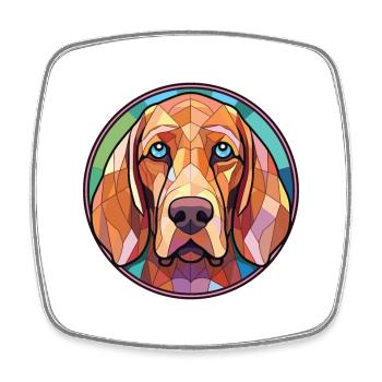 Bloodhound chien race aquarelle verre Illustration - Magnet carré - blanc - Devant