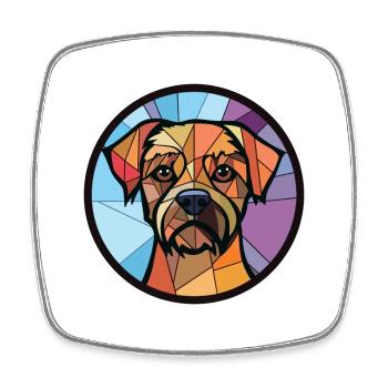 Border Terrier chien race aquarelle Illustration - Magnet carré - blanc - Devant