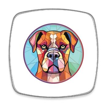 Boxer-Hundsrasse bunte Aquarell-Illustration - Viereckiger Kühlschrankmagnet - Weiß - Vorne