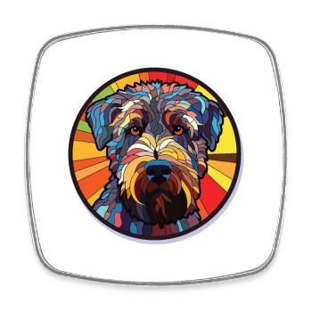 Bouvier Des Flandres Race De Chien Aquarelle Colorée - Magnet carré - blanc - Devant