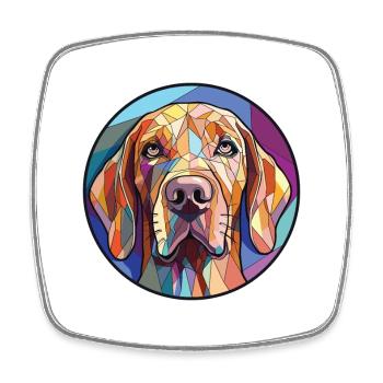Braco Italiano Hunderasse Aquarell Illustration - Viereckiger Kühlschrankmagnet - Weiß - Vorne