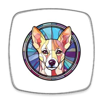 Canaan chien race coloré aquarelle Illustration - Magnet carré - blanc - Devant