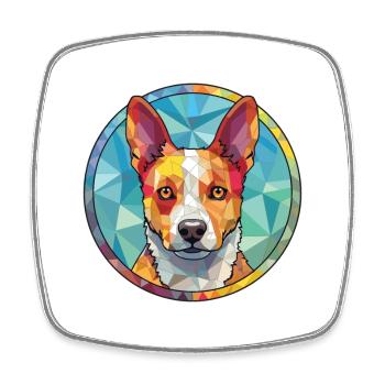Australischer Stumpy Tail Cattle Dog Rasse Aquarell - Viereckiger Kühlschrankmagnet - Weiß - Vorne