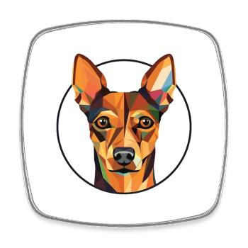 Pinscher autrichien chien race aquarelle colorée - Magnet carré - blanc - Devant