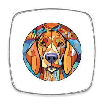 Austrealian Shephard Dog Breed Colorful Watercolor - Square fridge magnet - white - Front