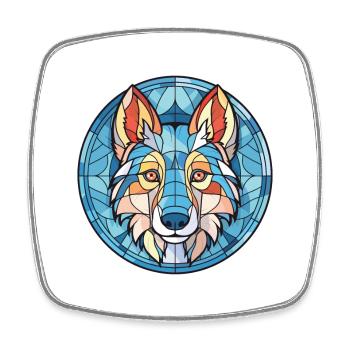 Czechoslovak Wolfdog Dog Breed Colorful Watercolor - Square fridge magnet - white - Front